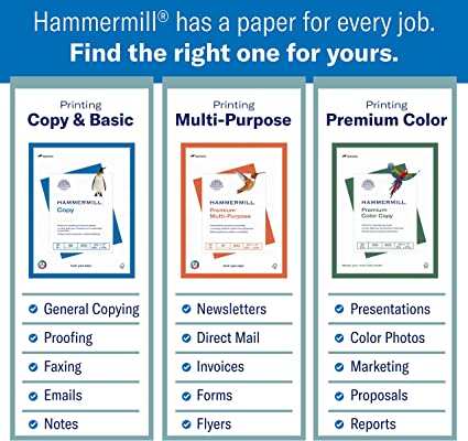 Hammermill - Fore Multipurpose Paper, 20lb, 96 Bright, 8-1/2 x 14" - Ream