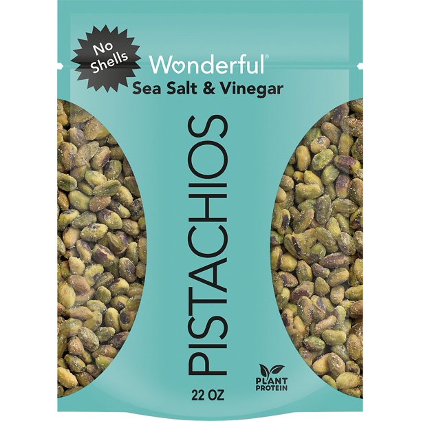 Wonderful Pistachios, No Shells, Sea Salt & Vinegar Flavored Nuts (22 oz.)