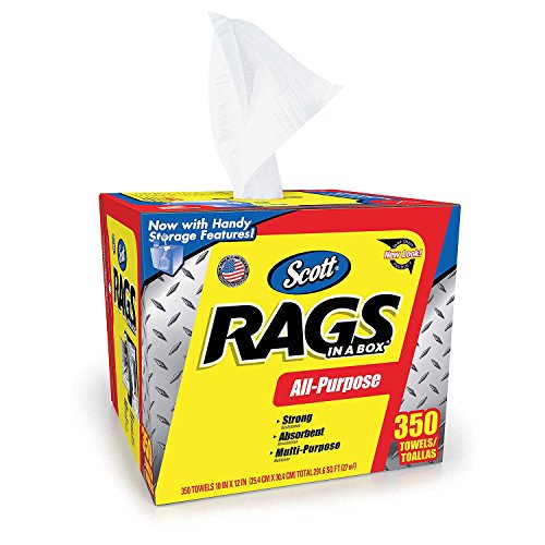 Scott Rags In a Box, White, All Purpose (350 Sheets/Box)