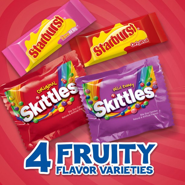 Starburst & Skittles Chewy Candy Assorted Bulk Variety Pack (255 ct., 6.5lbs)