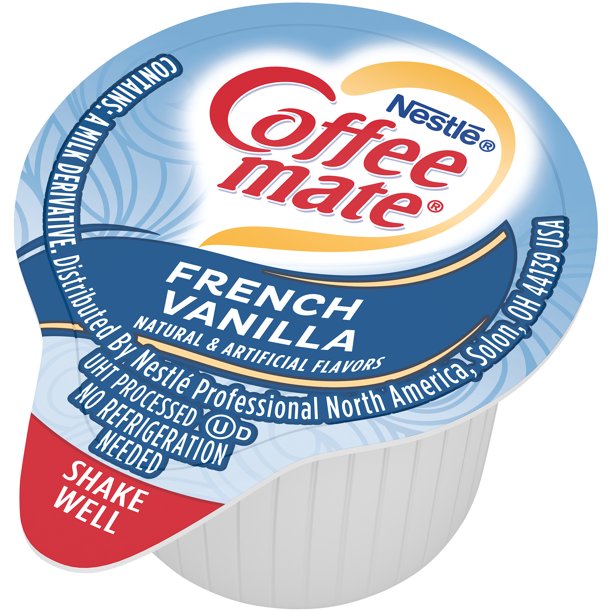 Coffee Mate French Vanilla Liquid Coffee Creamer Singles, Gluten-Free, 180 Ct