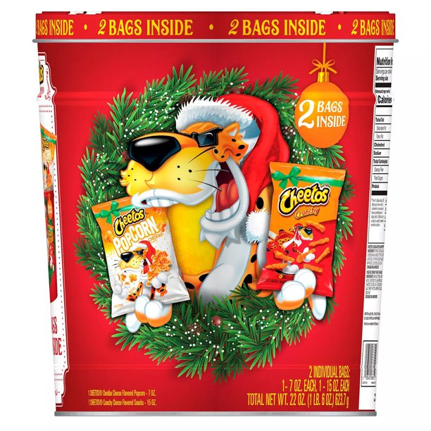 Cheetos Popcorn and Crunchy Holiday Tin (22 oz.)