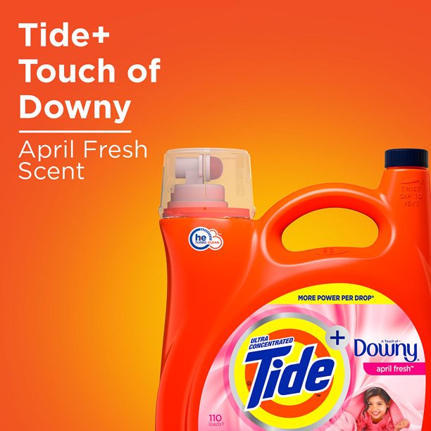 Tide + Downy Liquid Laundry Detergent, April Fresh (150 fl. oz., 110 loads)