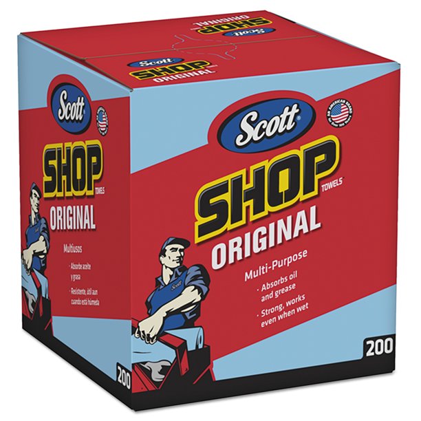 Scott Shop Towels Original, Pop-Up Dispenser Box (200 Sheets/Box)