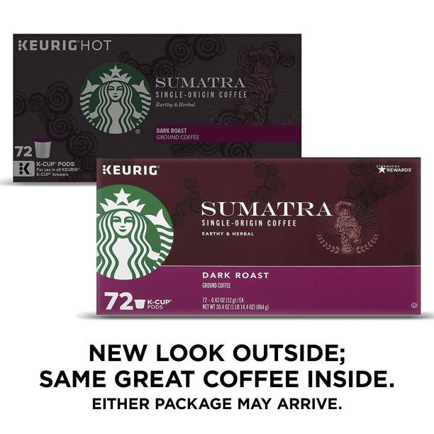 Starbucks Single-Origin Sumatra Coffee K-Cups, Dark Roast (72 ct.)