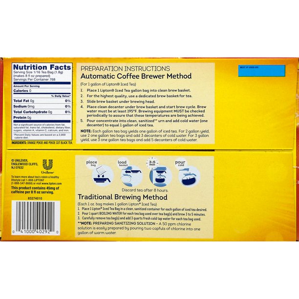Lipton Iced Tea, Gallon Size Tea Bags (48 ct.)