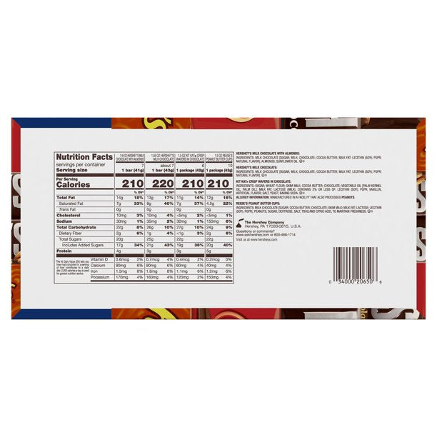 HERSHEY'S, KIT KAT and REESE'S Assorted Milk Chocolate Candy Bars, Fundraise, Individually Wrapped, Bulk Variety Pack (45 oz., 30 ct.)