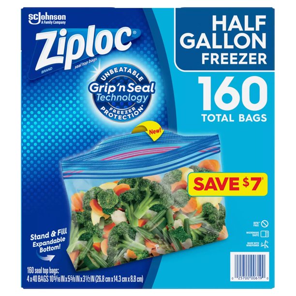 Ziploc Half Gallon Freezer Bags (160 ct.)