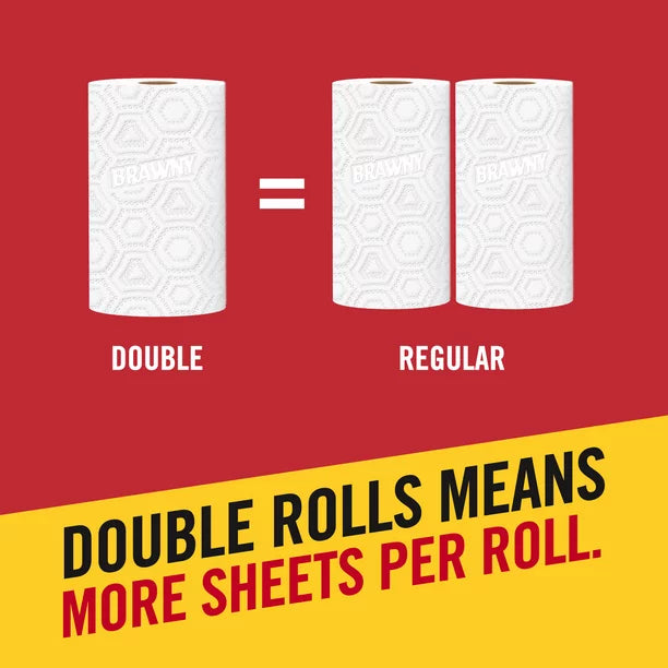 Brawny Tear-A-Square 2-Ply Paper Towels, Double Rolls (120 sheets/roll, 16 rolls)