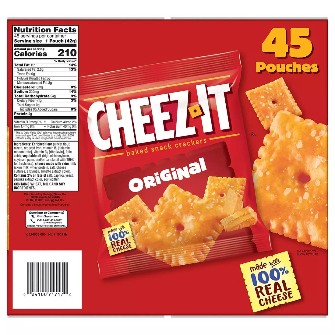 Cheez-It Crackers Individual Pouches, 45 ct.