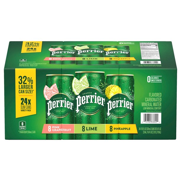 Perrier Carbonated Mineral Water Variety Pack (11.15 fl. oz., 24 pk.)