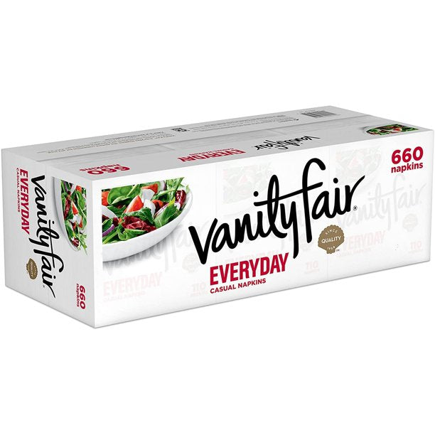 Vanity Fair Everyday Napkins, Disposable White Paper Napkins, 660 Count