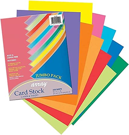 Pacon - Array Card Stock, 65 lbs., Letter, Assorted Colors - 250 Sheets/Pack