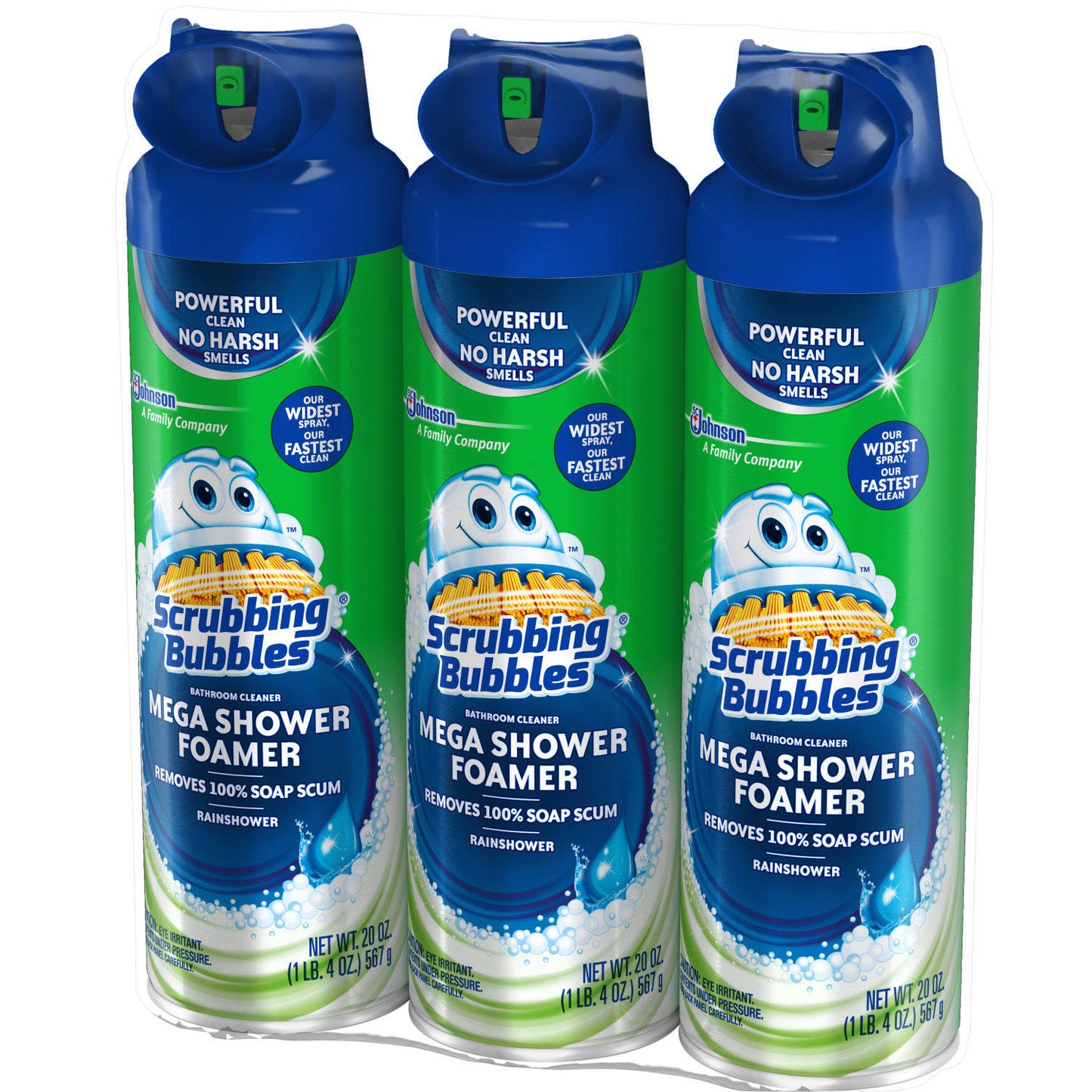 Scrubbing Bubbles Mega Shower Foamer Aerosol, Rainshower (20 oz., 3 ct.)