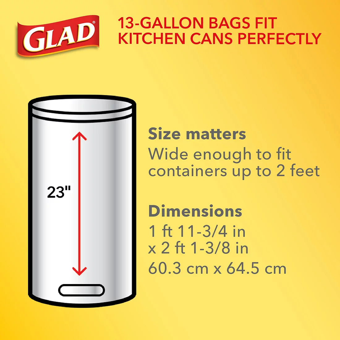 Glad 13-Gal. Tall Kitchen Drawstring Plastic Trash Bags, 150 ct. - White