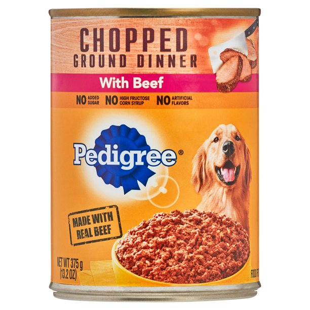 Pedigree Chopped Ground Dinner Multipack Beef & Chicken Dog Food 13.7 oz 12 Pack