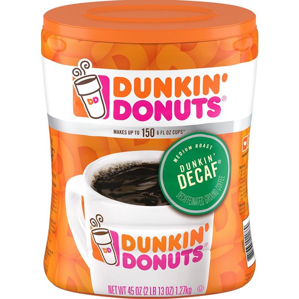 Dunkin' Donuts Decaffeinated Ground Coffee, Medium Roast (45 oz.)