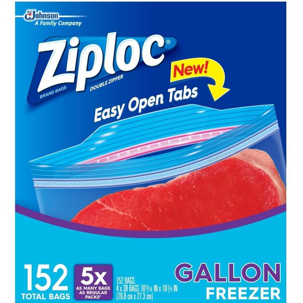 Ziploc Easy Open Tabs Freezer Gallon Bags (152 ct.)