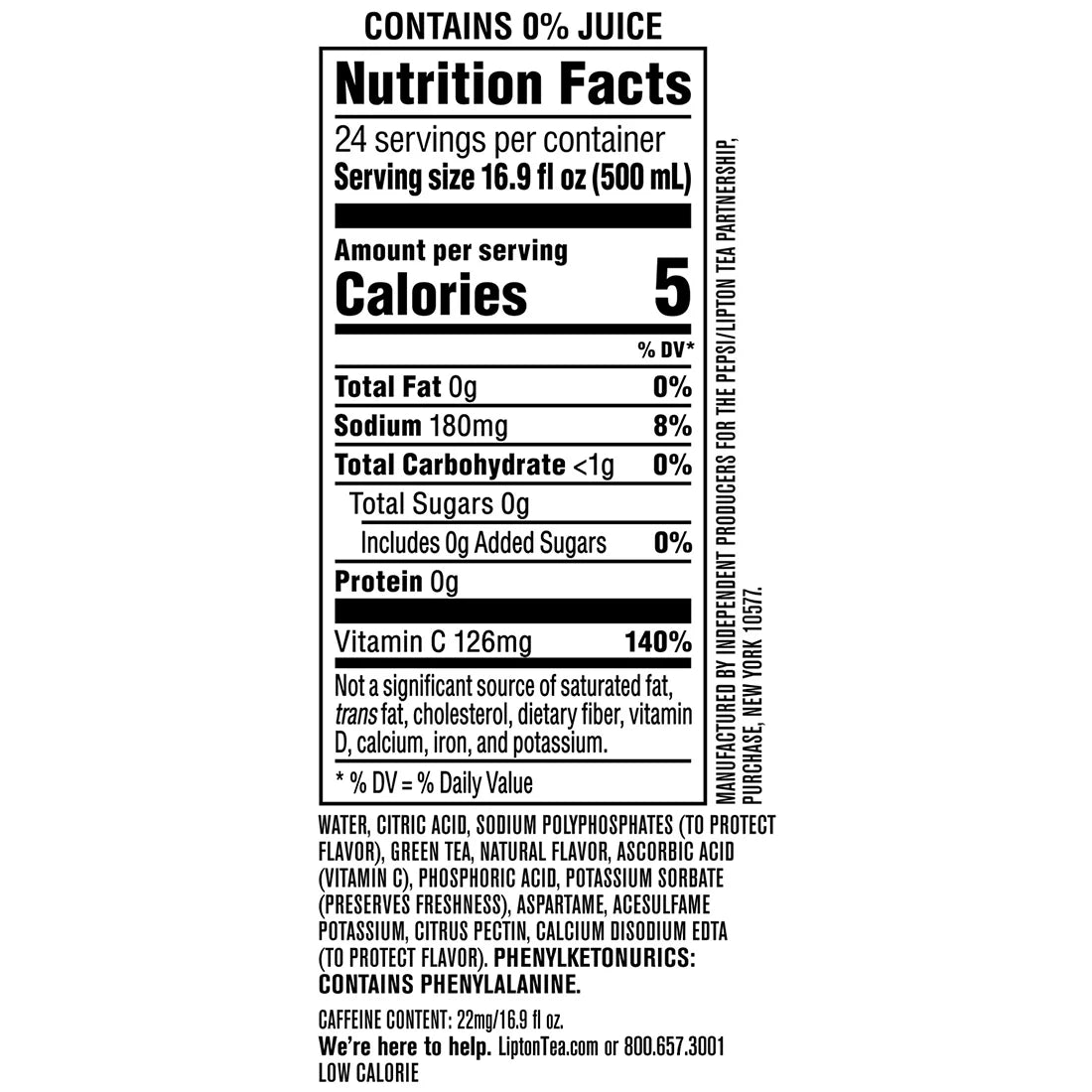 Lipton Diet Green Tea with Citrus, 24 pk./16.9 oz.