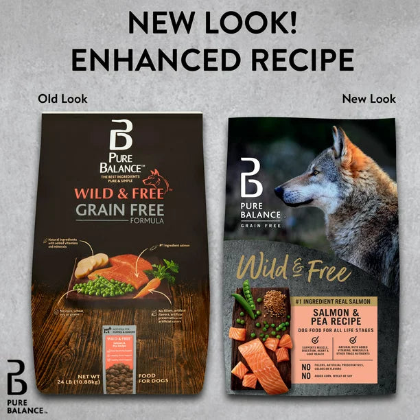 Pure Balance Wild & Free Salmon & Pea Recipe Dry Dog Food, Grain-Free, 4 lbs