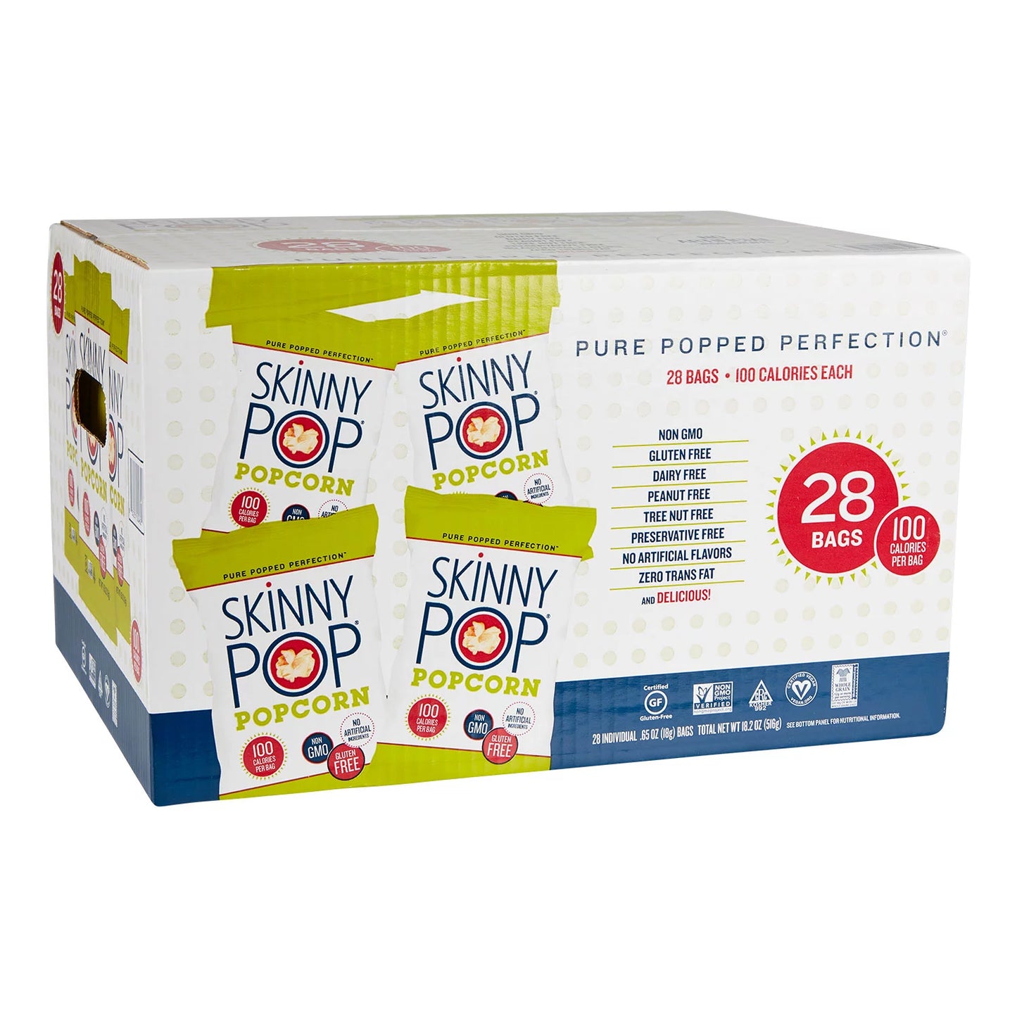 SkinnyPop Original Popcorn Snack Bags (0.65 oz., 28 pk.)