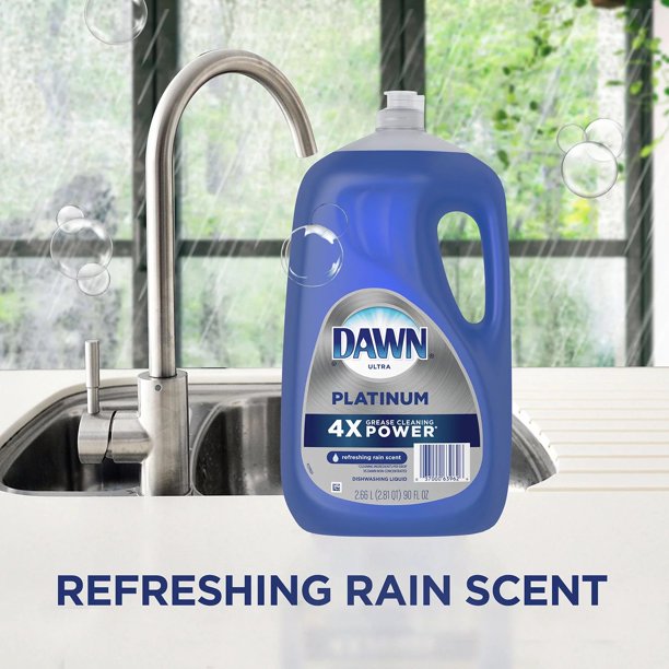 Dawn Platinum Dishwashing Liquid Dish Soap, Refreshing Rain (90 fl. oz.)