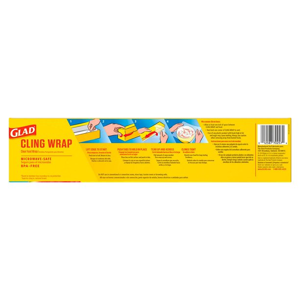 Glad Cling ‘N Seal Clear Plastic Food Wrap (400 sq. ft./roll, 2 rolls)