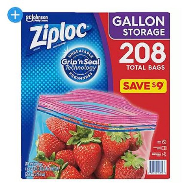 Ziploc Easy Open Tabs Storage Gallon Bags (208 ct.)