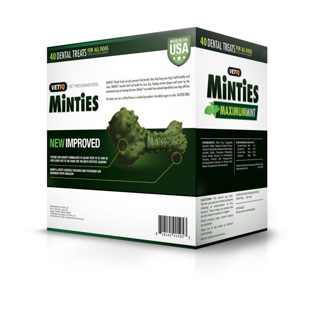 Minties Dental Dog Bone Treats, Maximum Mint (40 ct.)