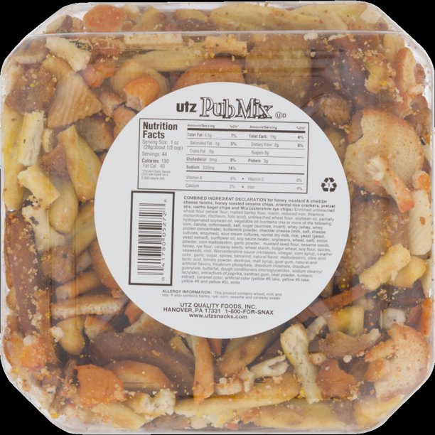 Utz Pub Mix Barrel, 44 oz.