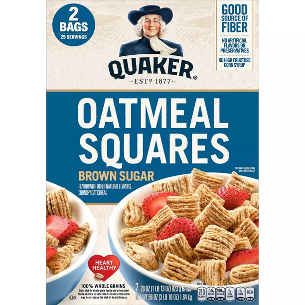 Quaker Oatmeal Squares, Brown Sugar (29 oz., 2 pk.)