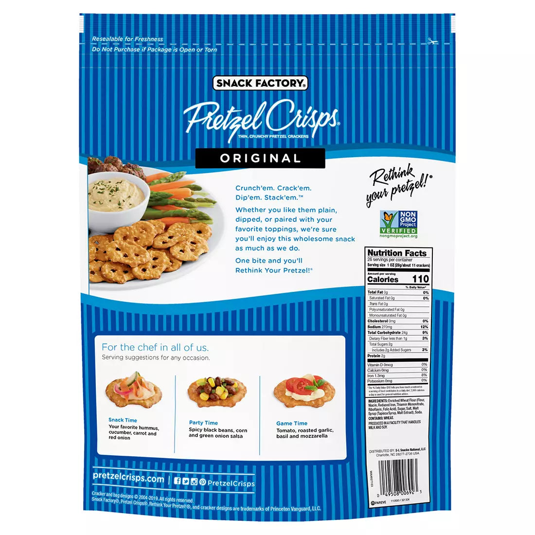 Snack Factory Pretzel Crisps, 26 oz.