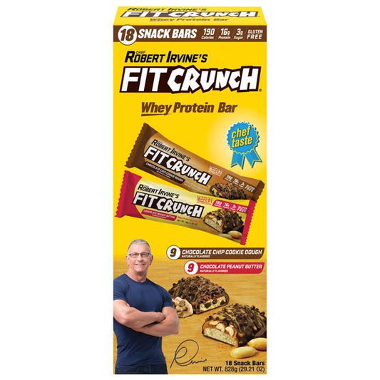 Chef Robert Irvine's FITCRUNCH High Protein Bars, Variety Pack (1.62 oz., 18 ct.)