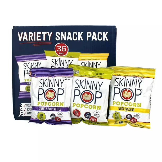 SkinnyPop Popcorn Variety Snack Pack Bags (0.5 oz., 36 ct.)