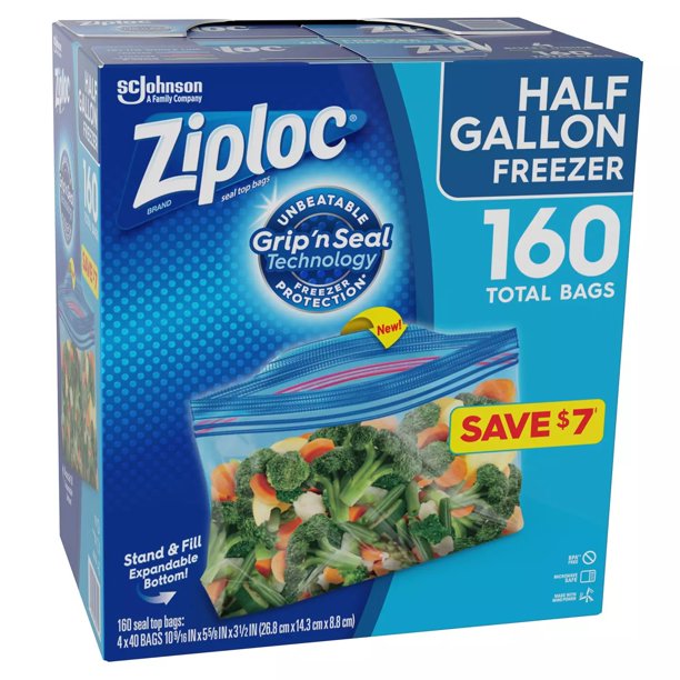 Ziploc Half Gallon Freezer Bags (160 ct.)