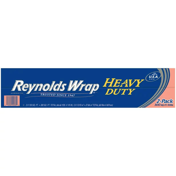 Reynolds Wrap 18" Heavy Duty Aluminum Foil (150 sq. ft./roll, 2 rolls)