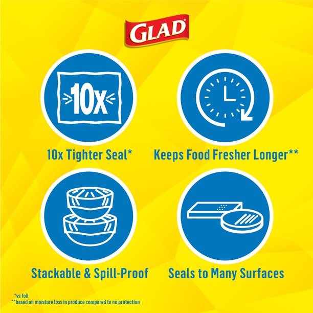 Glad Press'n Seal Plastic Food Wrap (140 sq. ft./roll, 2 rolls)