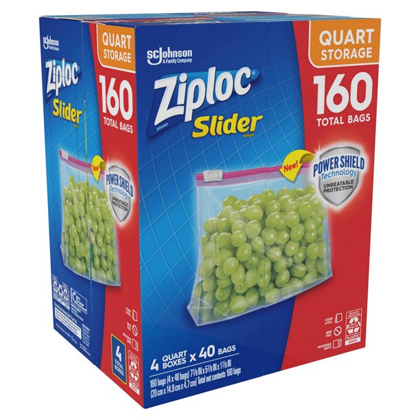 Ziploc 1-Qt. Slider Storage Bags, 160 pk.