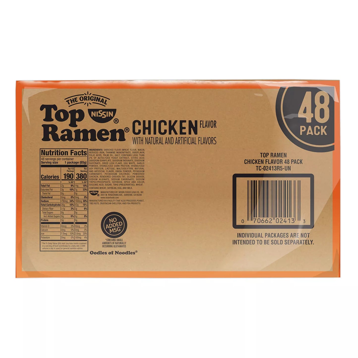 Nissin Top Ramen Chicken Flavor Noodle Soup, 48 pk./3 oz.