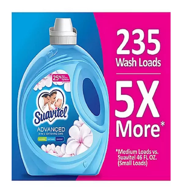 Suavitel Advanced Liquid Fabric Softener, Field Flowers Scent (160 fl. oz., 235 loads)