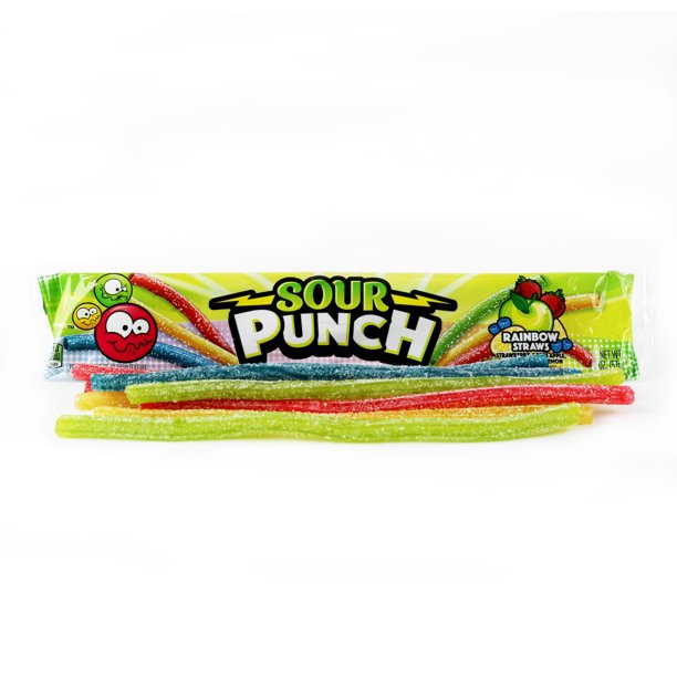 SOUR PUNCH Rainbow Straws Assorted Chewy Candy (2 oz., 24 pk.)