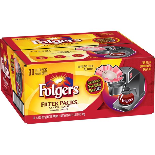 Folgers Filter Packs Coffee, Classic Roast (.9 oz. packs, 30 ct.)