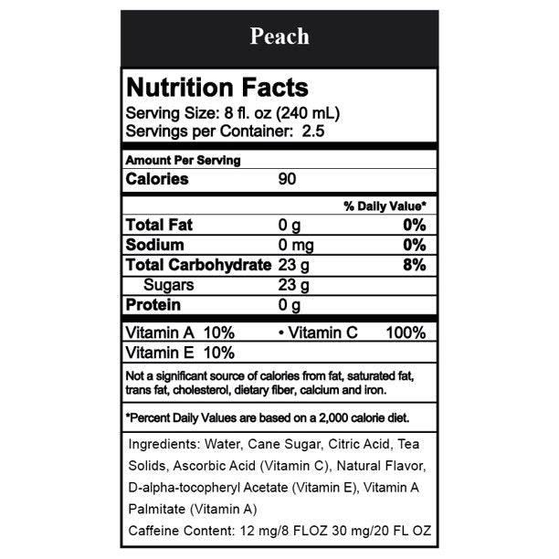 Bare Nature Peach Vitamin Iced Tea (20oz / 12pk)