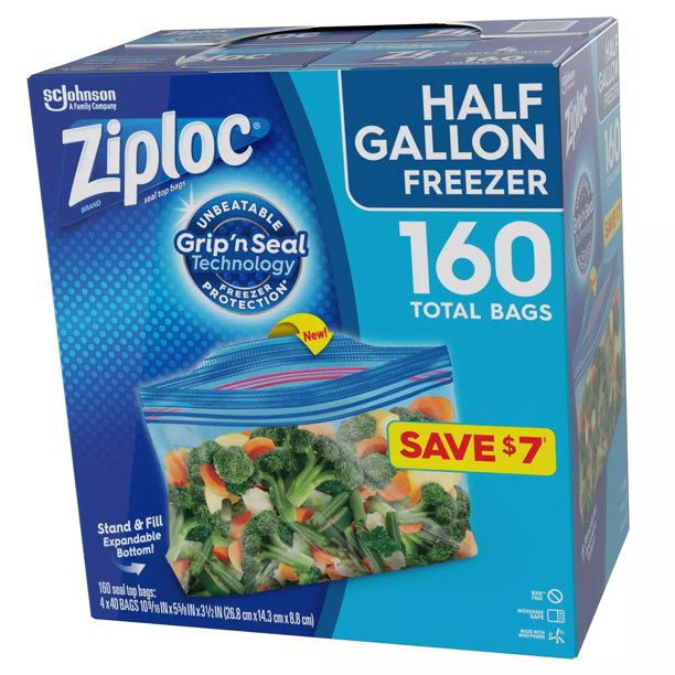 Ziploc Half Gallon Freezer Bags (160 ct.)