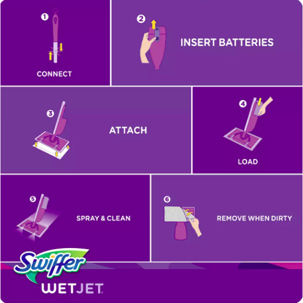 Swiffer WetJet Multi-purpose Floor Cleaner Solution, Febreze Lavender Vanilla and Comfort Scent, 3 ct./1.25L