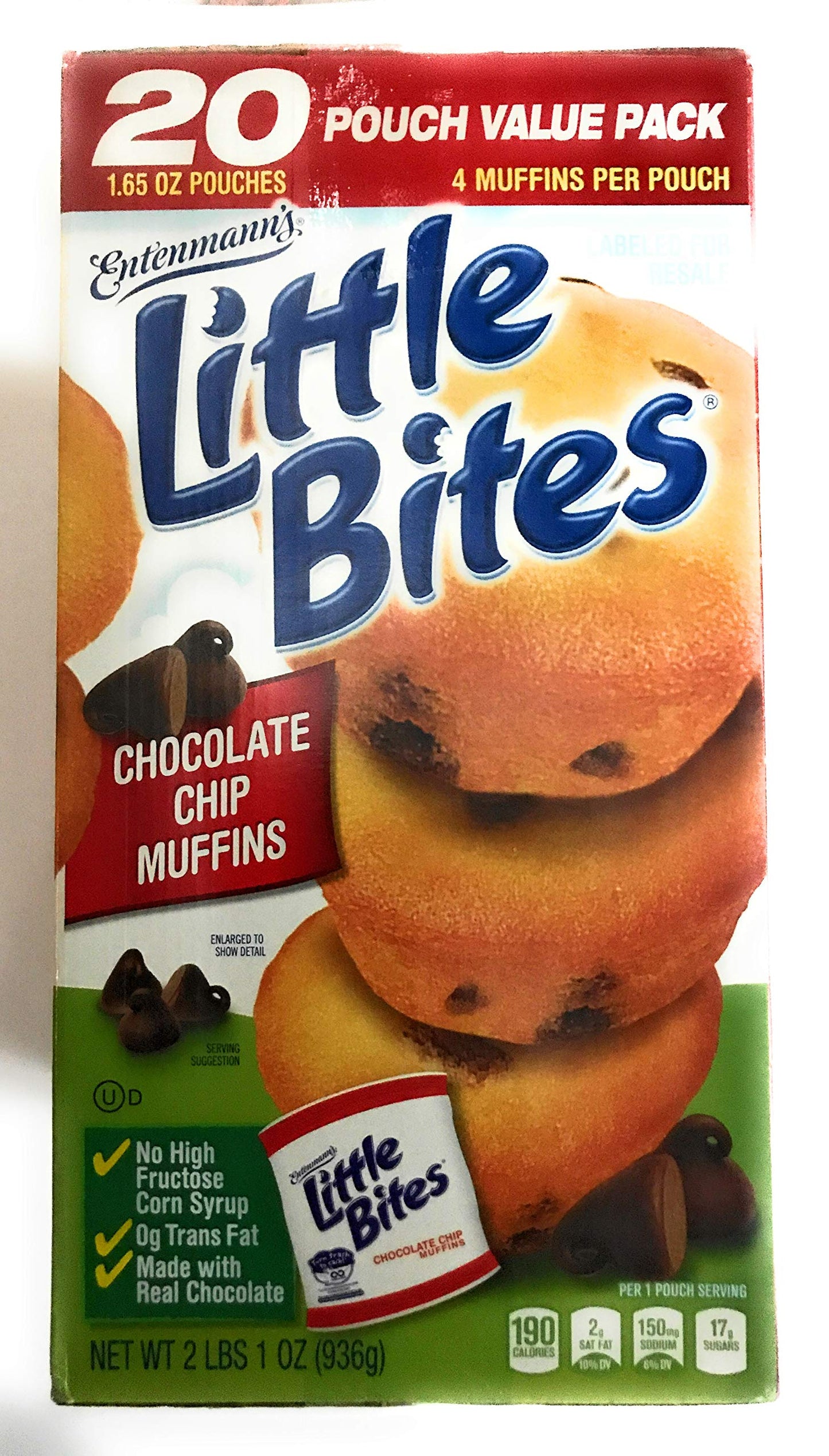 Entenmann's Little Bites Chocolate Chip Muffins (1.65 oz., 20 pk.)