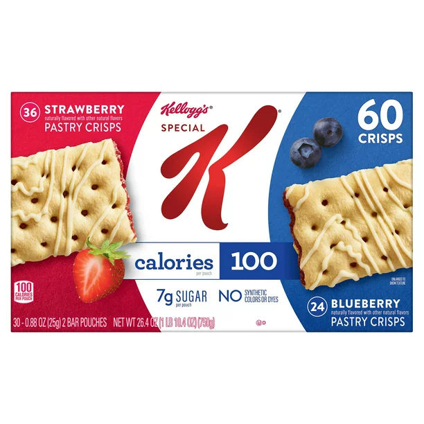 Kellogg's Special K Pastry Crisps, Strawberry and Blueberry (60 ct.)