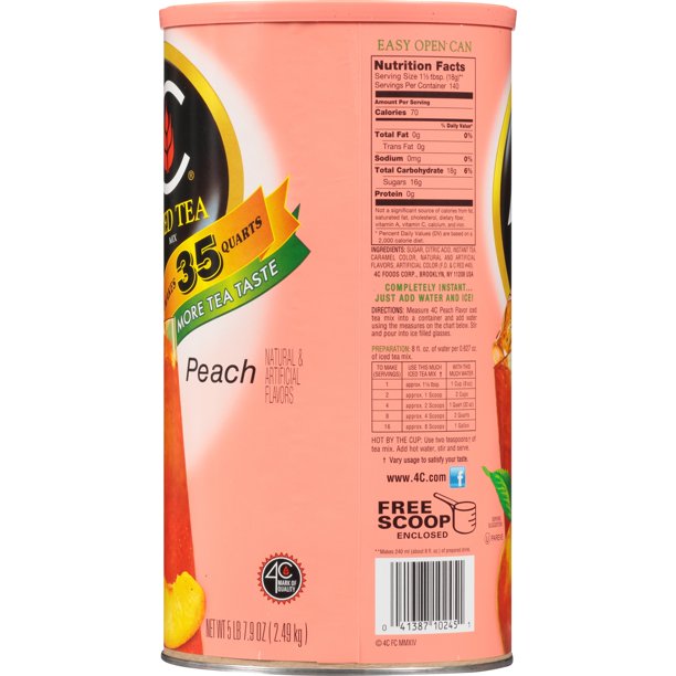 4C 35 QT Peach Iced Tea Mix (82.6 oz.)