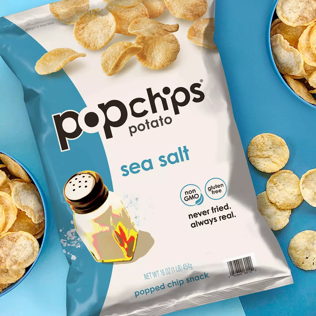 Popchips Sea Salt Chips, 16 oz.