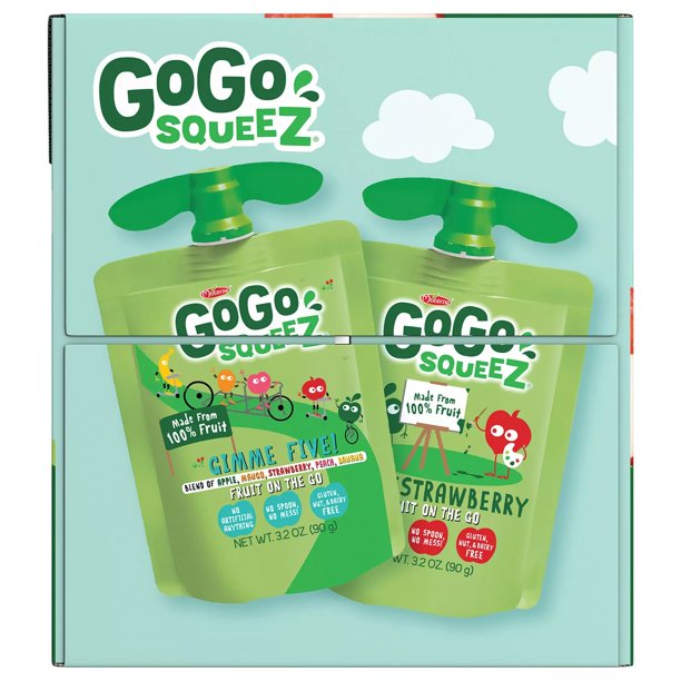 GoGo SqueeZ Applesauce Pouches, Apple Apple (3.2 oz., 32 ct.)